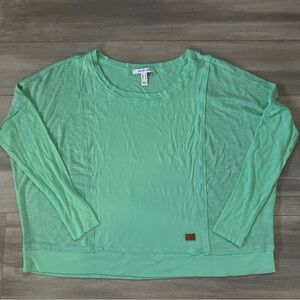 Peace Love World Light Green Long Sleeve Top